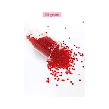Dökme Cam Kum Boncuk 11/0 2 Mm - 60 Gram - Şeffaf Kırmızı - Bnc056 Diğer