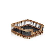 The Mia Bambu Peçetelik Siyah 18x4x6 Cm Dkr0598