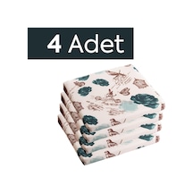 Tr Sandalye Oturum Minderi Çiçekli 40x40x4 Bağcıklı Çıkarılabilir Kılıflı Su İtici Yeşil 4'lü Genel