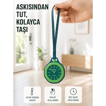 Anahtarlık Ve Sırt Çantası İçin Askılı Charm Analog Saat Yeşil
