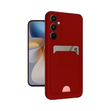 Newface Samsung Galaxy S24 Fe Kılıf Kelvin Kartvizitli Silikon - Kırmızı