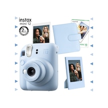 Fujifilm Instax Mini 12 Fotoğraf Makinesi + 10'lu Film + Çerçeve + Kare Albüm Seti Mavi