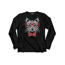 Hıpster Cat Hipstır Kedi Wıth Glasses Gözlük 5 Uzun Kollu Tişört (512925555)
