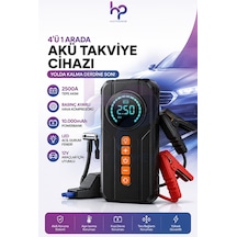 4ü1 Arada Akü Takviye Cihazı Hava Kompresörü Powerbank Led Fenerli Taşınabilir Jump Starter
