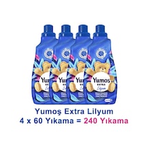Extra Konsantre Çamaşır Yumuşatıcısı Lilyum 1440 Ml 60 Yıkama X 4 Adet Diğer