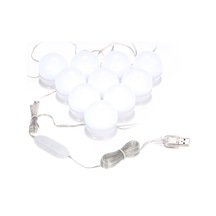 Youtek Dimmable 3 Renkli Led Ayna Işığı Seti - 10 Adet G45 Ampul, Usb Beslemeli, Kolay Kurulum, Göz Koruyucu