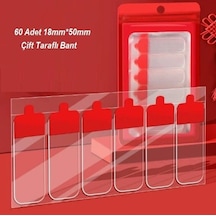 60 Parça Kolay Açılır Güçlü Çift Taraflı Bant 18mm 50mm Çok Renkli