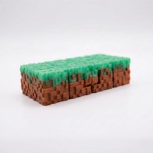 Minecraft Temalı Sonsuz Küp - Çim Blok Tasarımlı 3d Baskı Fidget & Stres Oyuncağı