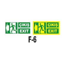 Fosforlu & Düz Levha Çıkış Exıt Yönlendirme Sol Ok Koşan Adam