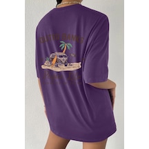 Unisex Outer Banks Baskılı Tasarım Tshirt Mor