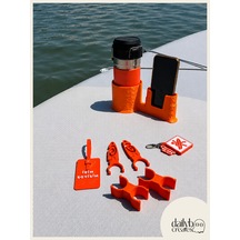 Sup Board Telefon Termos Tutucu Paddle Board Kano Aksesuar Seti Kürek Sabitleme + Organizer + Telefon & İçecek Tutucu + Charm Anahtarlık + Kişiye Özel İsimlik Turuncu