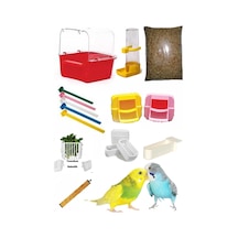 Muhabbet Kuşu Yemi Ve Full Kafes Ihtiyaç Seti 14 Parça Diğer