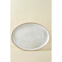 Karaca Rixton Bej Reaktif Kayık Tabak 42,6 Cm