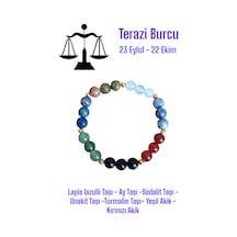 Terazi Burcu Bilekliği Lapis Lazulli, Ay Taşı, Sodalit, Unakit, Kırmızı Yeşil Akik, Turmalin Taşı Terazi Burcu Bilekliği Terazi Burcu Bilekliği