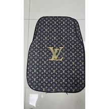 Lv Sarı Siyah Desen Kaymaz Taban Dekoratif Oto Halı Paspas Üniversal Yıkanabilir Her Araca Uyumlu