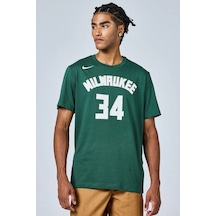 Nike Wilwaukee Bucks Nba Mens Tee Grafik Baskılı Pamuklu Erkek Tişört Yeşil