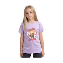 Panios Kids And Cool Baskılı Kız Çocuk Kısa Kollu T-shirt Lila