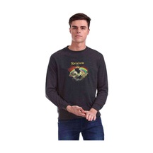 Rainbow Rising Baskılı Füme Erkek Örme Sweatshirt