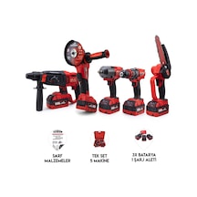 Dawreek BT0207 Beşli Set MW600 Budama Testeresi 10MM Çelik Mandren + Somun Sıkma + Şarjlı Spiral + Şarjlı Hilti