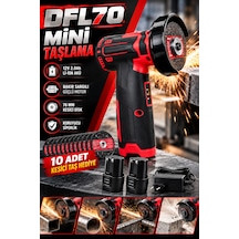 Dfl70 Şarjlı Mini Taşlama Makinesi 12v Li-ıon Çift Akü 76 Mm Kesici Disk Ve 10 Adet Taş Beyaz - Çok Renkli