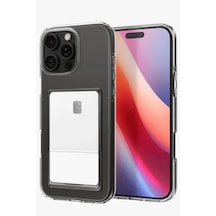 Newface Apple İphone 16 Pro Max Kılıf Kart Şeffaf Silikon - Şeffaf