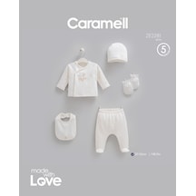 Caramell Mini Travel 5'li Hastane Çıkışı Zıbın Seti Ekru renkli