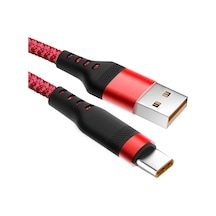 Nnbılı 6a Usb A-c Hızlı Şarj Kablosu 1m/2m/3m Huawei Samsung Uyumlu Xiaomi Oppo Onepluskırmızı3m
