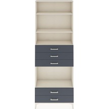 Arges Dolap 4 Raflı 5 Çekmeceli 88x30x243 Aytaşı-antrasit Aytaşı