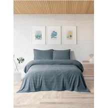 Modern Twist 3 Parça Çift Kişilik Battaniye Seti Kutulu 220x240 Ocean Mavi
