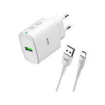 Linktech C301 Safe 12W Micro USB Kablolu Hızlı Şarj Cihazı Seti Beyaz 1 Adet