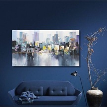 Şehir Büyük Boy El Yapımı Yağlı Boya Tablo 136x100cm