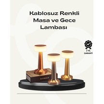 Modern Usb'li Kablosuz Masa Lambası Minimalist Tasarım, 3 Farklı Parlaklık - Lisinya Altın