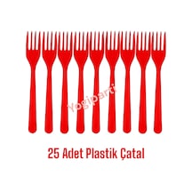 Plastik Çatal 25'li Kırmızı Çatal Renkli Tüm Yaşlar