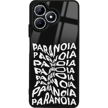 Oppo Realme Note 50 Paranoia Tasarımlı Glossy Telefon Kılıfı Siyah