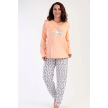 Vienetta 303214 Geniş Büyük Beden Kadın Pijama Takımı Somon V1 Somon