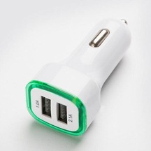 Led 2 Bağlantı Noktalı Adaptör Soketi Araç Şarj Cihazı Iphone/samsung/htc Usb Çift 2.1a İçin Şarj Cihazı