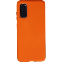 Samsung Galaxy S20 Kılıf Nano İçi Kadife Silikon - Turuncu