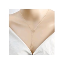 Lunarie Ayarlanabilir İkili Kalp Kolye 18k Gold Kararmaz Çelik Y Altın