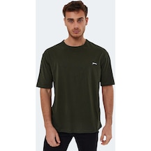 Slazenger KAISER IN Oversize Erkek Oversıze Koyu Yeşil Tişört