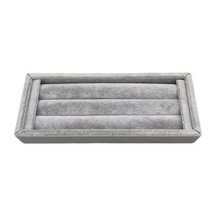 Yerli Üretim Ufak Boy Süet Kumaş Gri Renk 18 / 7 Cm Rulo Çekmece Içi Yüzük Standı Çok Renkli