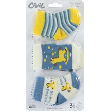 Civil Baby Horse Desen Asetat 0-24 Ay Çorap Setleri - Standart Standart