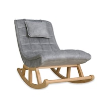 Asedia Asedia Miskin Naturel Kül Gri Sallanan Sandalye Dinlenme Koltuğu