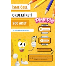 İsim Yazılabilir Sünger Bob Temalı Okul Etiketi Kalem & Defter İçin 200 Adet Çoklu