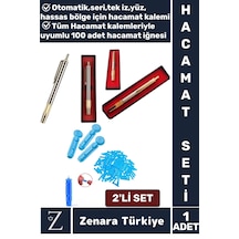 Özel Kutulu Yeni Nesil Yüz Hassas Bölge Rahat Seri Tek İz Hacamat Kalemi+100 Adet İğne Hediyeli