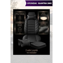 Hyundai Elantra 2005 Uyumlu Premium Lüks Siyah Renk 2 Adet Minder Ve Yastık