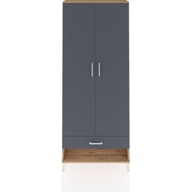 Arges Dolap 2 Raflı Tek Çekmeceli Tek Askılı 88x30x221 Çam-antrasit Atlas Çam