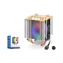 Nodar Nd2604 Cpu Kule Tipi İşlemci Soğutucu Çift Fanlı 90 Mm Rgb Siyah