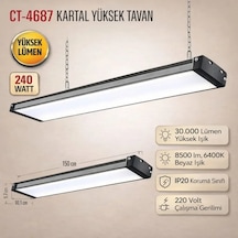 Cata Ct-4687 Kartal 240 Watt Yüksek Tavan Platınum Armatür Siyah