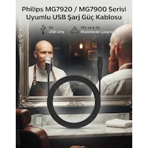 Philips Mg7920 / Mg7900 Serisi Uyumlu Usb Şarj Kablosu - Tıraş Makinesi Güç Kablosu