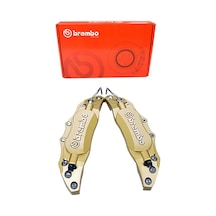Brembo Metal Fren Kaliper Kapağı Kabartma Yazılı Jant Braketi 2li Set Sarı